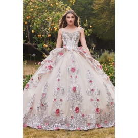 Brudekjole /festkjole /promkjole  prinsesse med blomster A15703