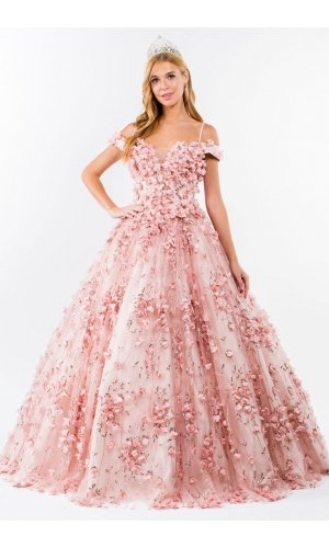 GL1962 rosa fest brudekjole eller turkis med 3 d blomster prinsesse 
