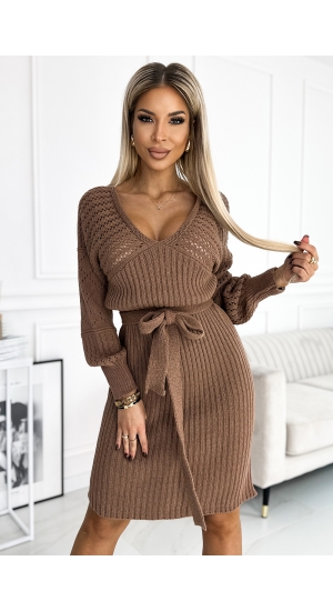 Strik beige kjole Astrid 