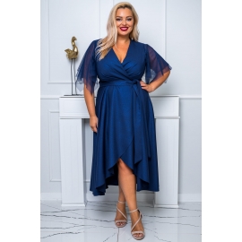 Bosca PLUSSIZE NAVY BLÅ FESTKJOLE KORT