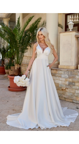 Balu silke kjole hvid brudekjole