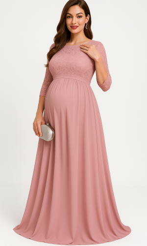  Rosa graviditets  kjole fra en dansk butik Bridalstore 