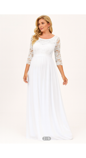 Hvid graviditets  brudekjole eller fest kjole 