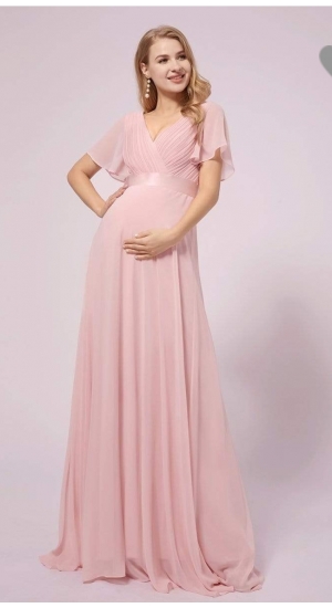 Blush kjole graviditets kjole med lille flagermus ærme.  Blush kjole graviditets kjole med lille flagermus ærme.