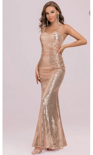 Avalanda glimmer beige kjole