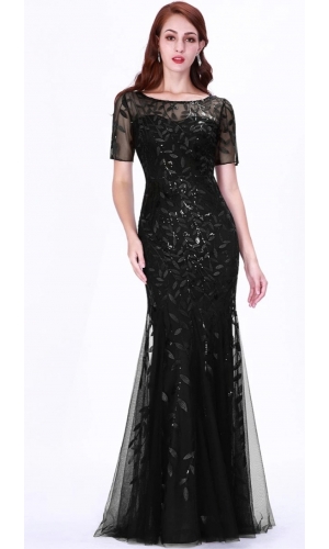 Happy end date kort plussize kjole med ærme 