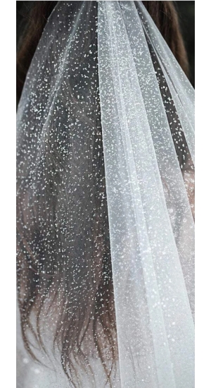 Glitter slør , glimmer ca 125 cm lang med kam Glitter slør , glimmer ca 125 cm lang med kam