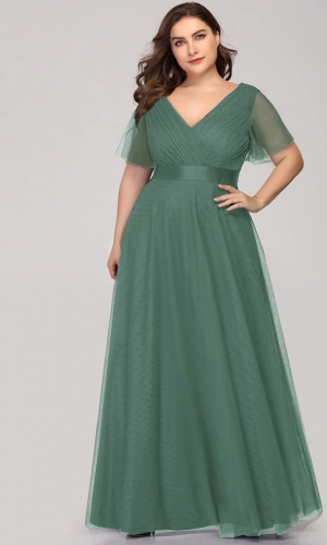 Plus size maxi lang kjole