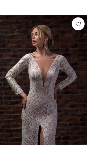 Virginia Brudekjole med blonder og ærmer 