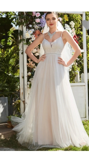 Brudekjole I ivory med strop Brudekjole I ivory med strop