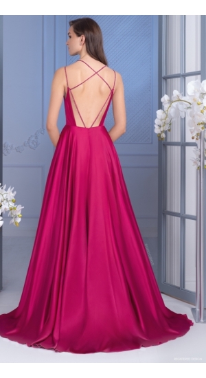 Hindbær rød fest kjole