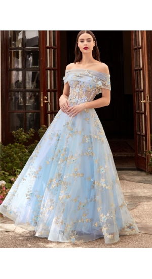 Cindarella festkjole blå