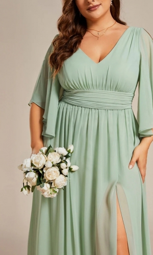 Sage grøn kjole i plus size 