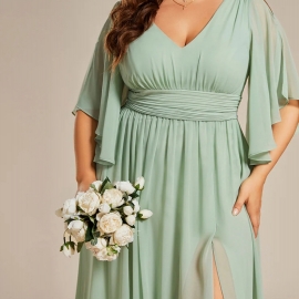 Sage grøn kjole i plus size 