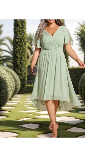 Pastel grøn kort kjole plus size Pastel grøn kort kjole plus size
