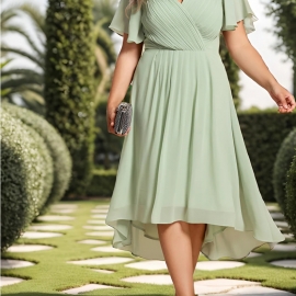 Pastel grøn kort kjole plus size