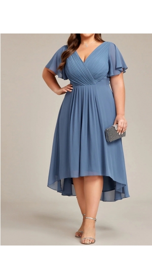 Mørkeblå eller grøn kort kjole plus size Mørkeblå eller grøn kort kjole plus size