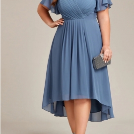 Mørkeblå eller grøn kort kjole plus size
