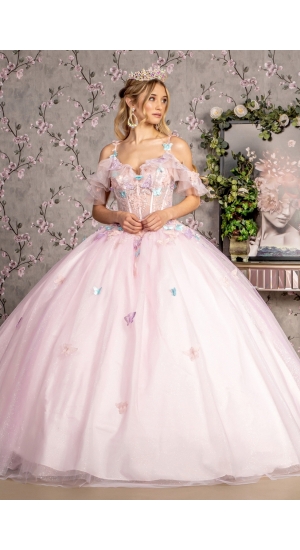 Prinsesse kjole med sommerfugle 