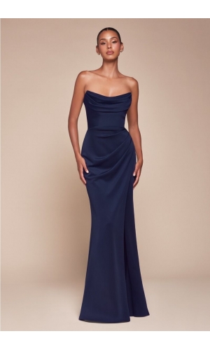 Partydress strapless i flere farver 