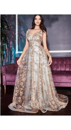 Glimmer kjole med guld farve