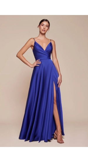 Satin kjole 7485 blå Satin kjole 7485 blå