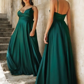 Satin kjole 7485 plussize 