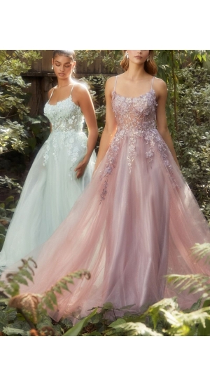 Festkjole med blomster a1142 og strop  Festkjole med blomster a1142 og strop