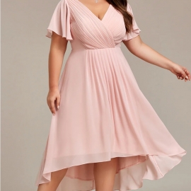 Pink eller mørkeblå eller grøn kort kjole plus size