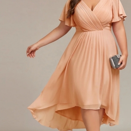 Pastel champagne , beige farvet  kjole i plussize