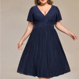 Bille PLUSSIZE NAVY BLÅ , grøn eller rosa FESTKJOLE KORT