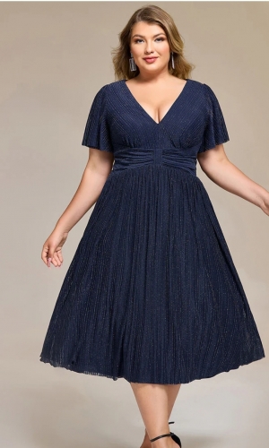 Bille PLUSSIZE NAVY BLÅ , grøn eller rosa FESTKJOLE KORT