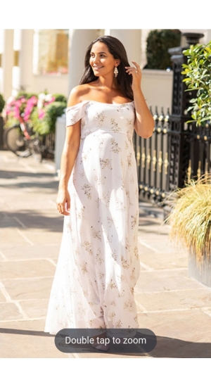 Felicity  graviditets hvid kjole til babyshower Felicity  graviditets hvid kjole til babyshower