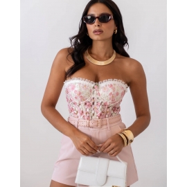 Bridgerton top med corsage