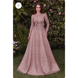   Kjole med bolero og glimmer og ærmer fra Bridalstore 