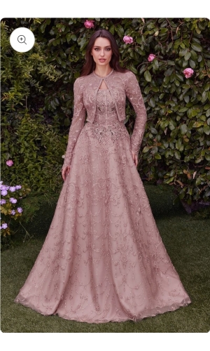   Kjole med bolero og glimmer og ærmer fra Bridalstore 