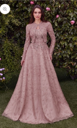   Kjole med bolero og glimmer og ærmer fra Bridalstore 