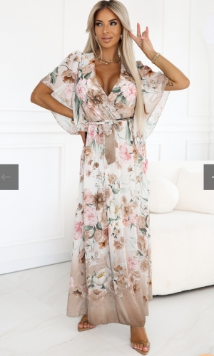 Nice evening dress med slå om bælte fra dansk butik 