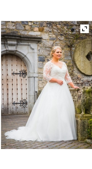   2026 brudekjole plus size med ærmer 