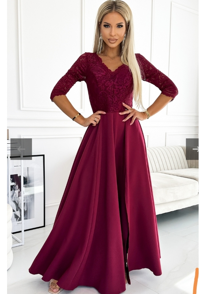 Amber grøn kjole med ærmer