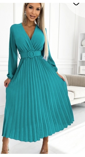 Grøn kjole med ærmer Viviana