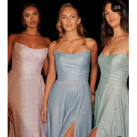  Glimmer a line festkjole med corsage