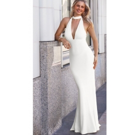 Diana Hvid kjole strechy lidt slæb fra Bridalstore 