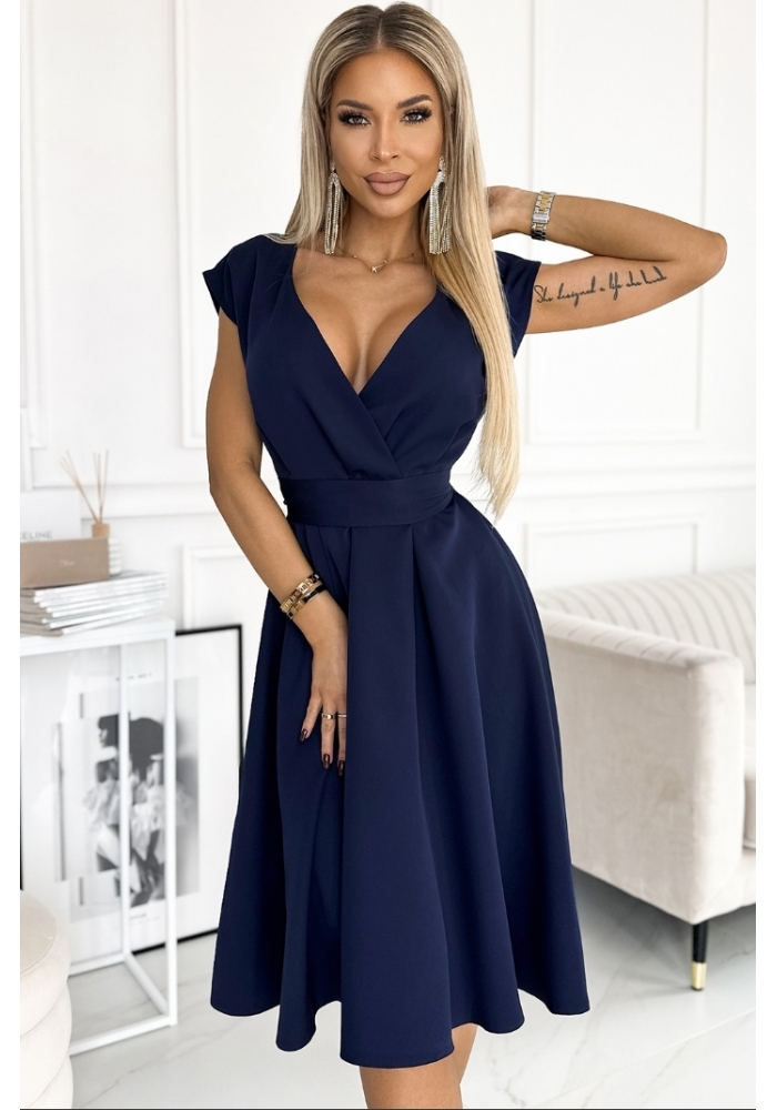 348-6 SCARLETT baby blå kort strechy kjole