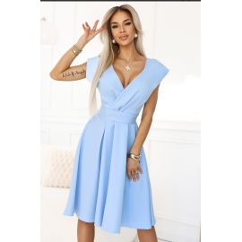 348-6 SCARLETT baby blå kort strechy kjole