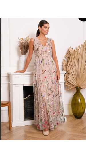 Sol Choklate kjole med blomster