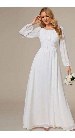 Eventyrlig  Babette kjole lang hvid