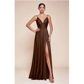 Satin kjole 7485 beige