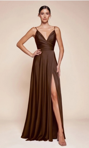 Satin kjole 7485 beige