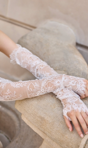 Aftagelige brudeærmer R005 i blonde | bridalstore.dk